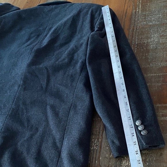 Wool Cashmere Men’s Charcoal Gray Blazer European Style Vintage Old Money - Picture 13 of 14